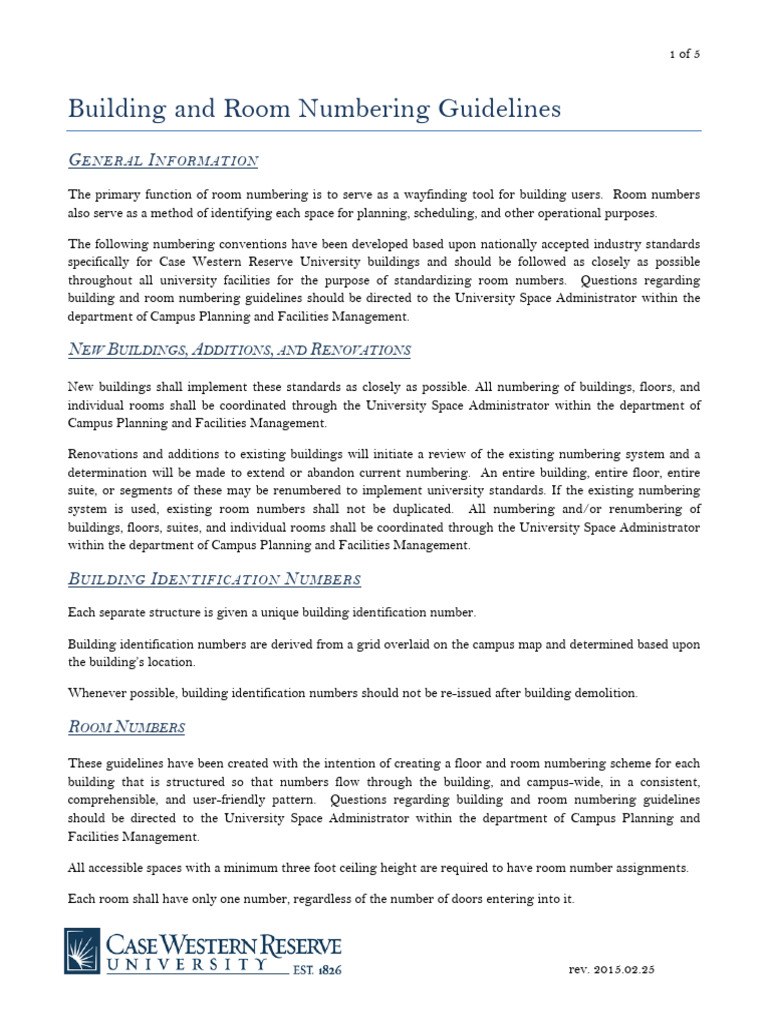Building Room Numbering Standards | PDF | Elevator | Basement