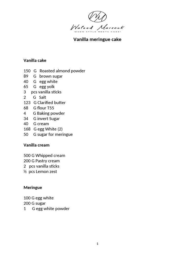 Vanilla Meringue Cake | PDF