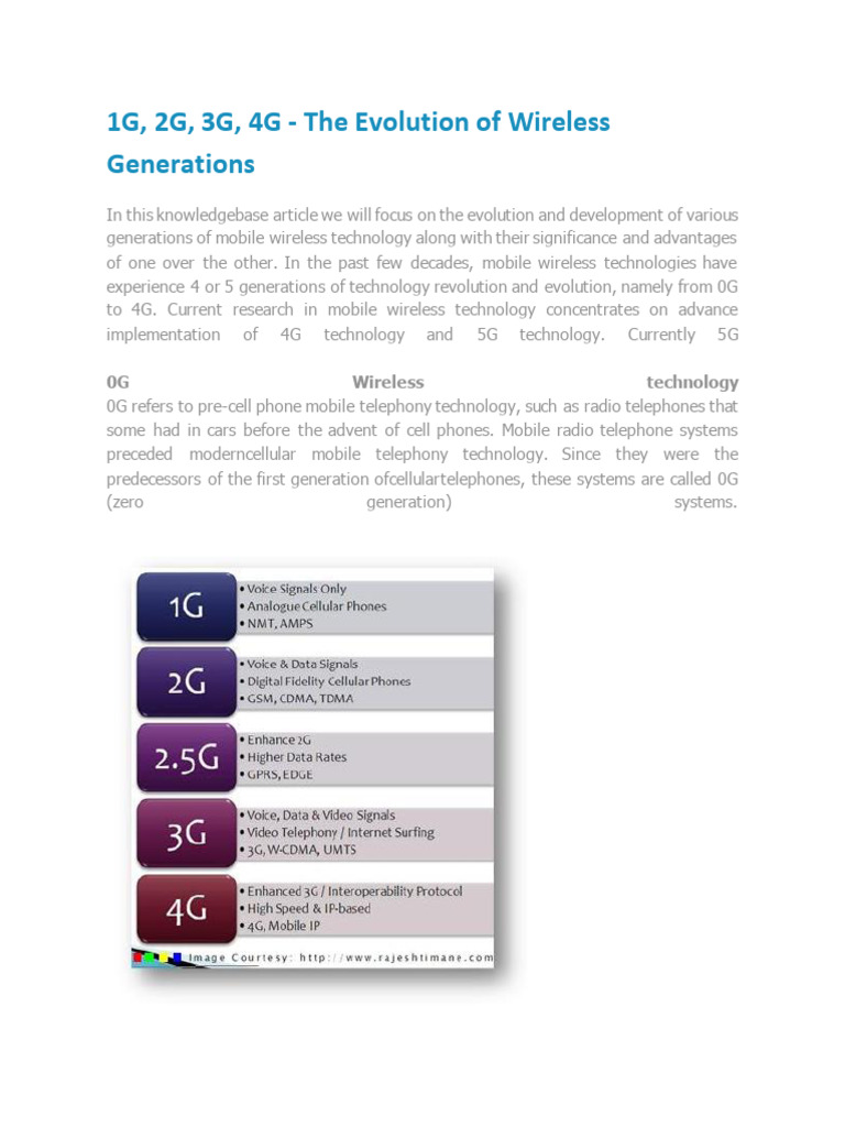 Evolution of Mobile Wireless Generations | PDF | High Speed Packet ...