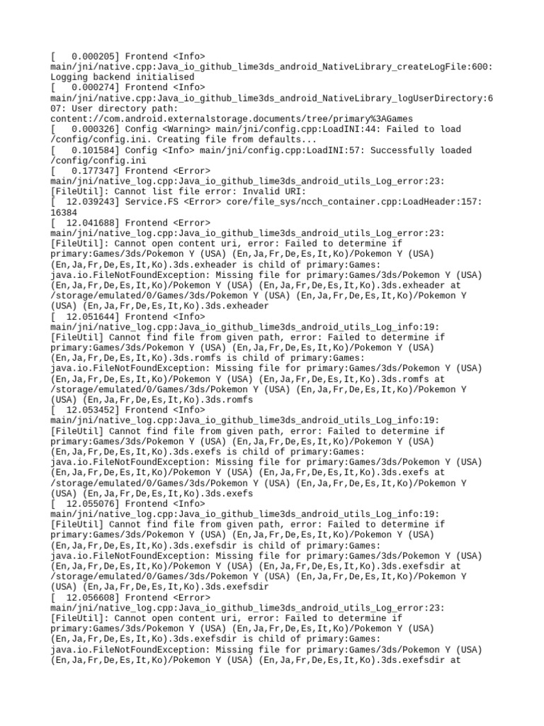 3DS Game File Logging Errors | PDF | Computing Platforms | Computing