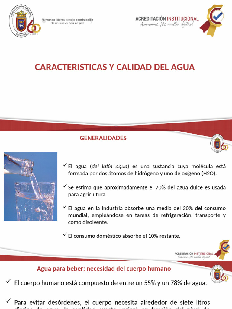 Características y Calidad del Agua Potable | PDF | Agua | Agua carbonatada