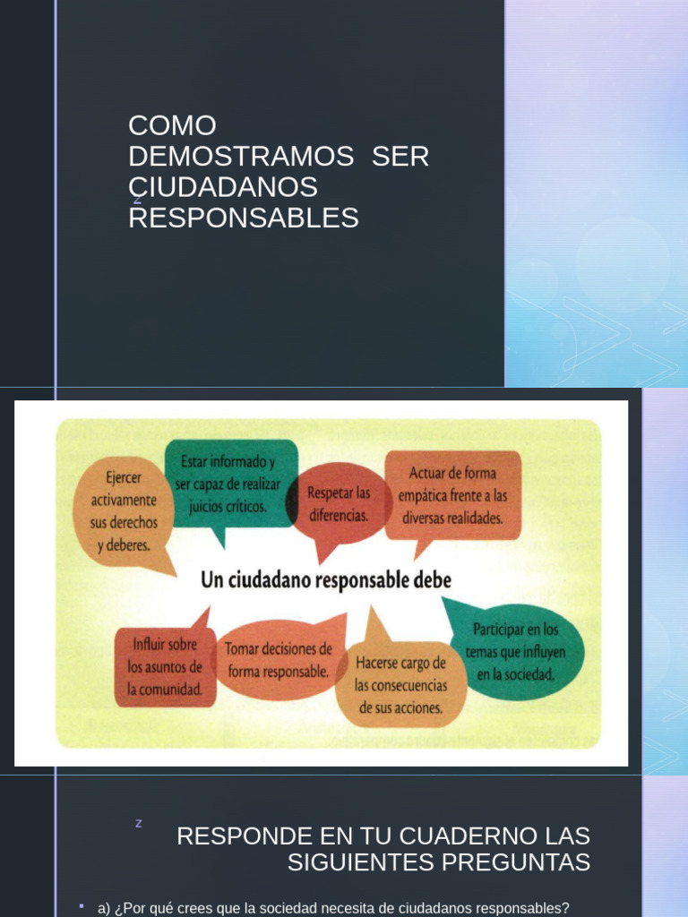 Como Demostramos Ser Ciudadanos Responsables | PDF