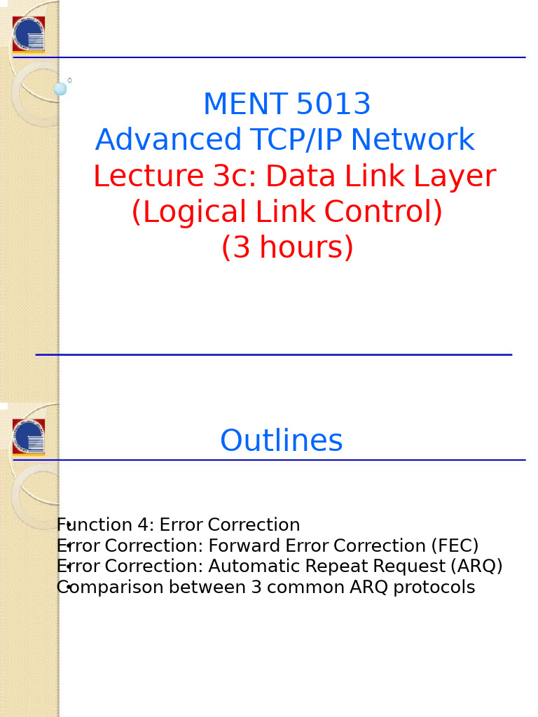 Data Link Layer Error Correction Techniques | PDF