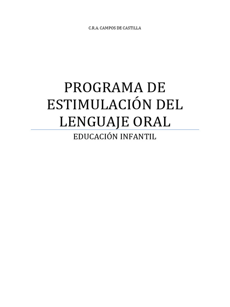 Program D Estimulacion Del Lenguaje CICLO INFANTIL | PDF | Fonética ...