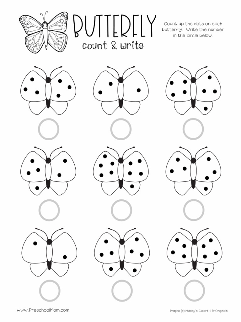 Butterfly math worksheet pdf
