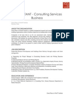 Consultant - Consulting Services Business