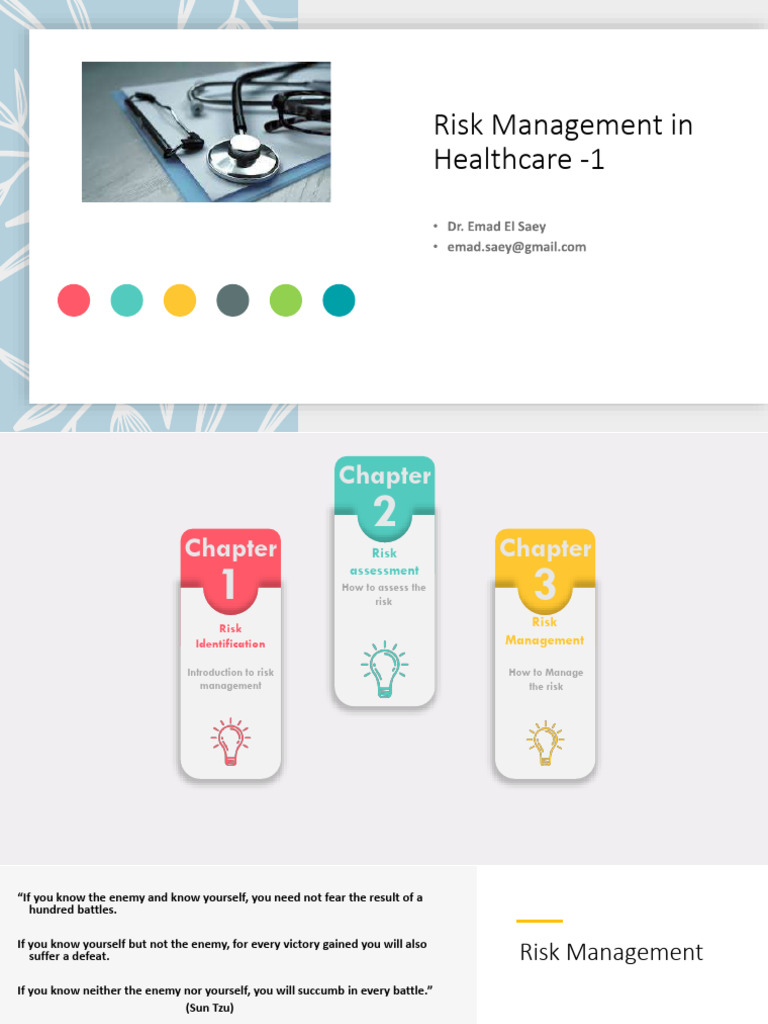 Healthcare Risk Management Overview | PDF | Risk | Hazards