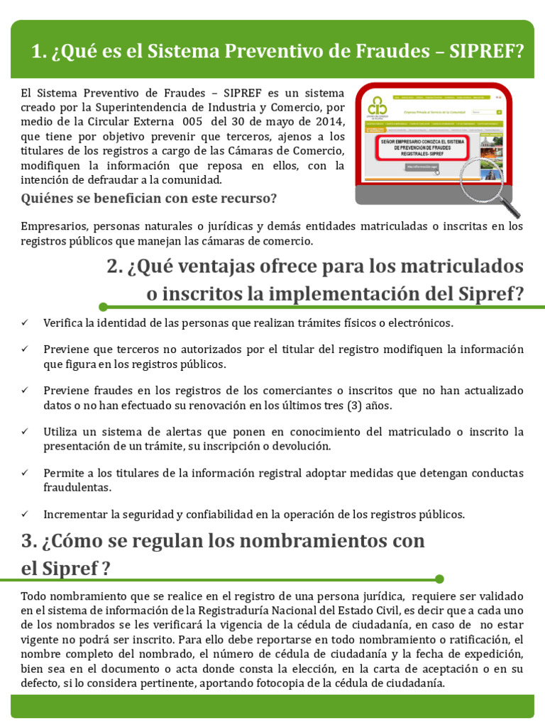 Sistema SIPREF: Prevención de Fraudes Registrales | PDF | Documento de ...