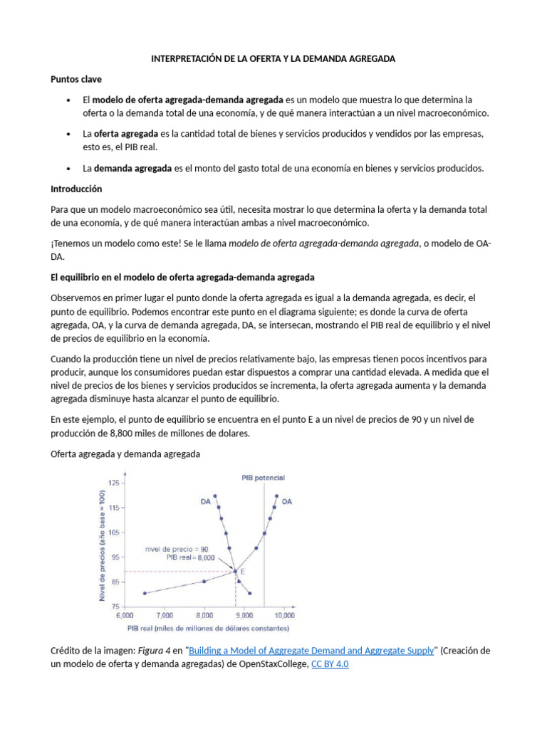 Interpretación de La Oferta y La Demanda Agregada 5aaa | PDF | Oferta y ...