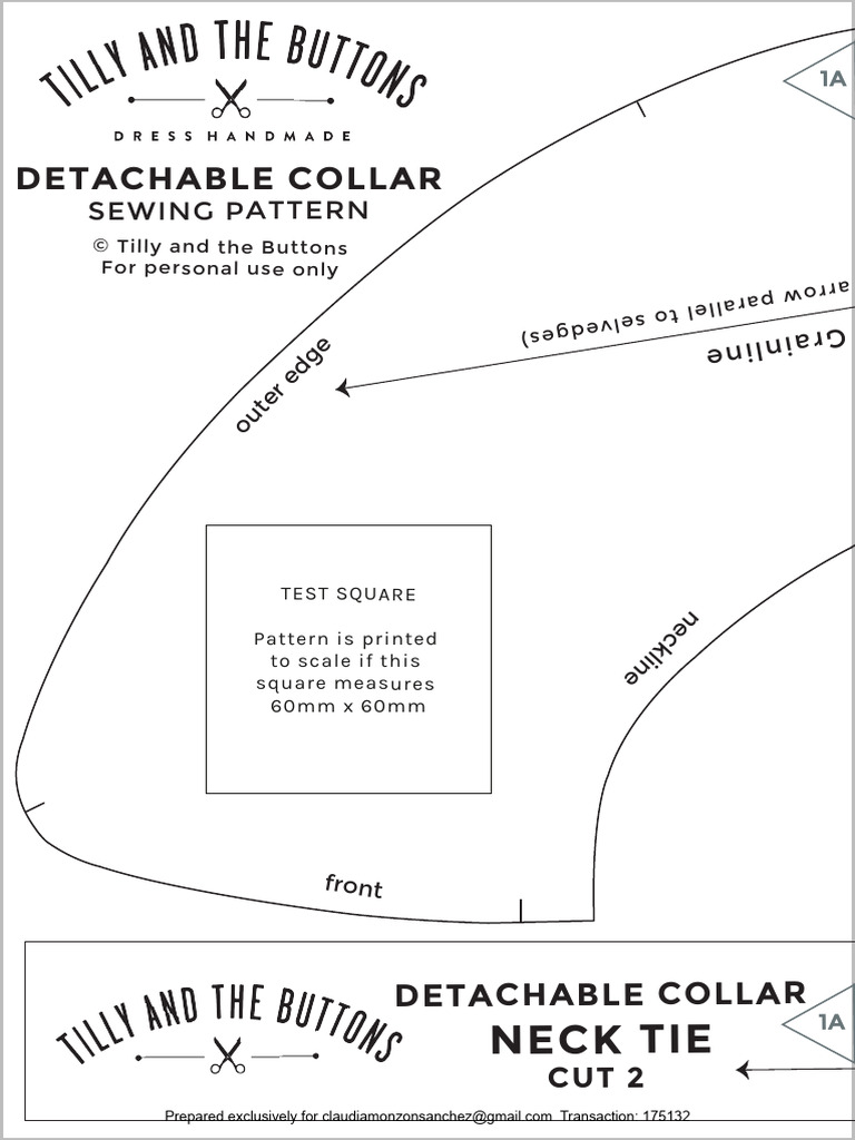 Detachable Collar Sewing Pattern | PDF