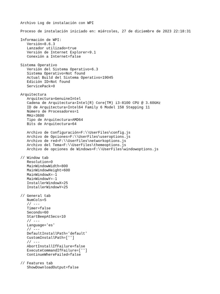 WPI Log 2023.12.27 22.18.31 | PDF | Software del sistema | Arquitectura ...