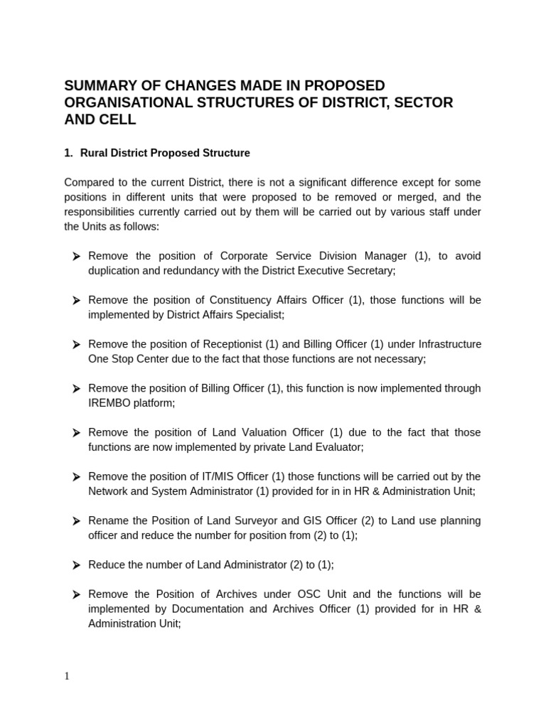 summary-of-changes-made-in-proposed-organisational-structures-of