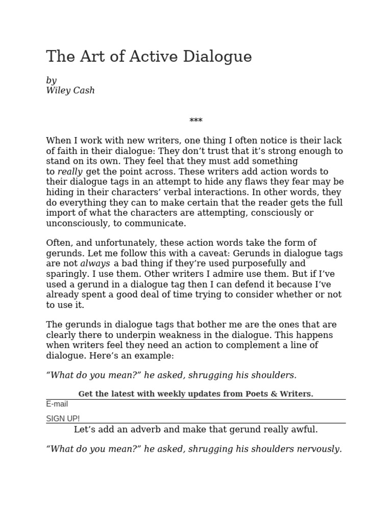 Mastering Dialogue in Writing | PDF
