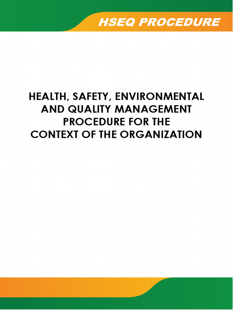 HSEQ Context and Management Procedure | PDF | Risk | Risk Management