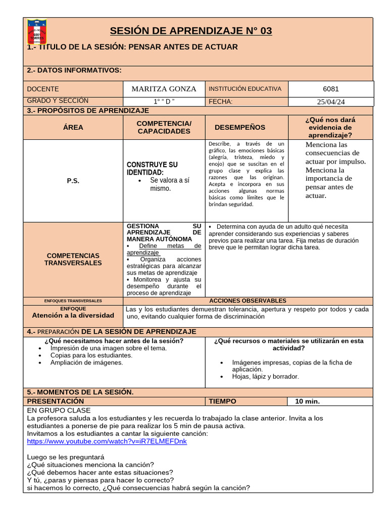 Importancia de Pensar Antes de Actuar | PDF | Aprendizaje | Cognición