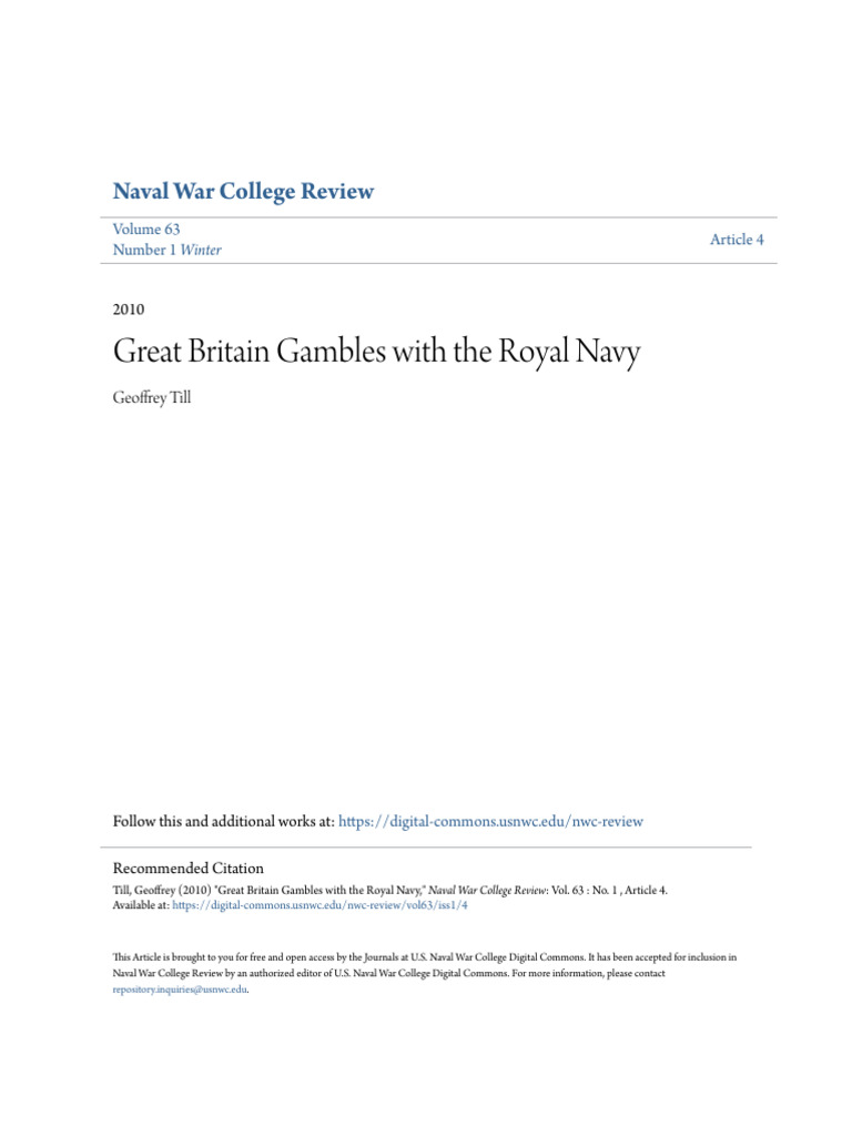 Great Britain Gambles With The Royal Navy | PDF | Royal Navy | Navies