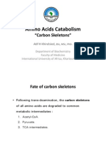 Amino Acid, Carbon Skeleton Catabolism Nut 2012, International University of Africa IUA