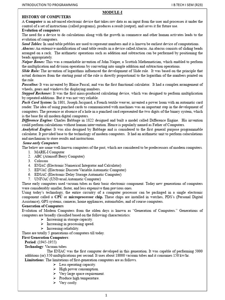 Module 1 pdf integrated circuit data type
