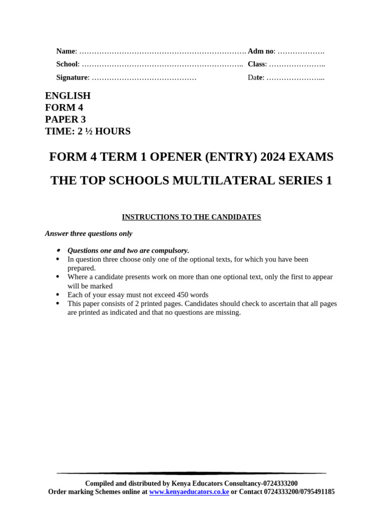 English Paper 3 QS | PDF