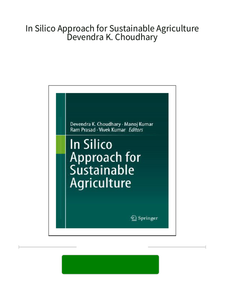 [FREE PDF sample] In Silico Approach for Sustainable Agriculture