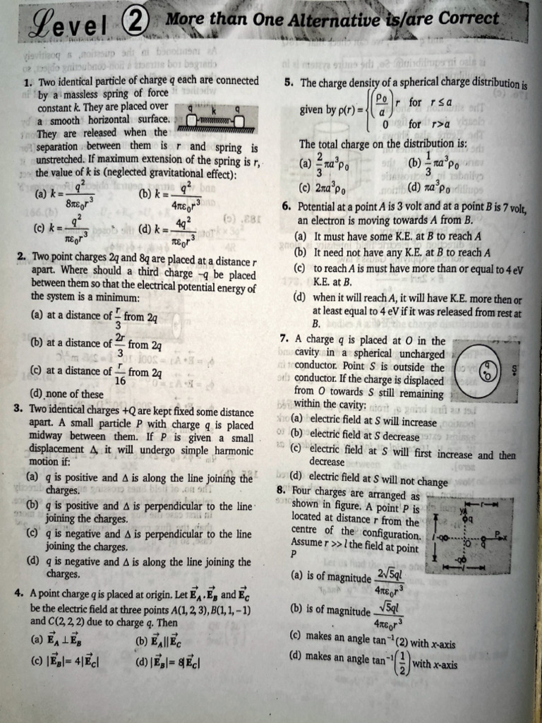 Electrostatics Problem Set and Solutions | PDF | Electric Field ...