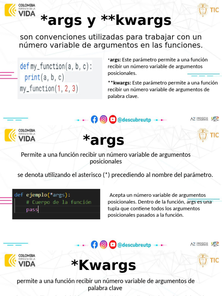 Args y Kwagrs | PDF | Python (lenguaje de programación) | Matemáticas ...