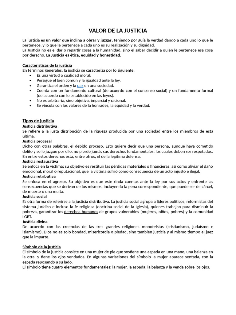 Valor de La Justicia | PDF | Justicia | Crimen y violencia