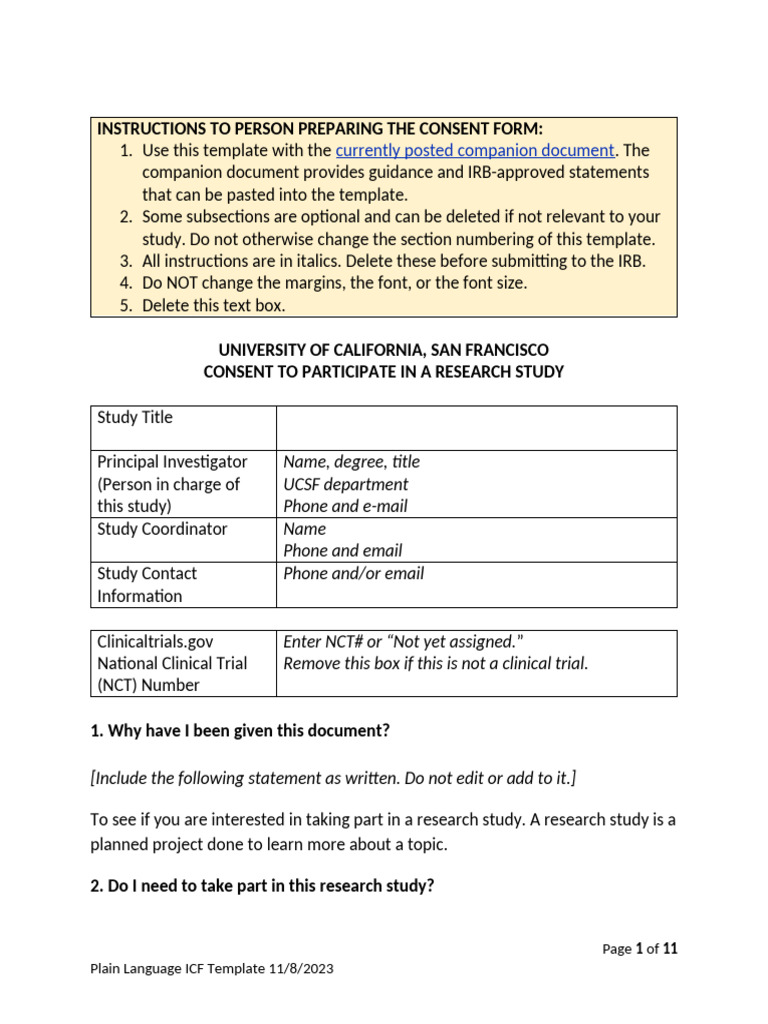 Research Consent Form Guide PDF Confidentiality Clinical Trial