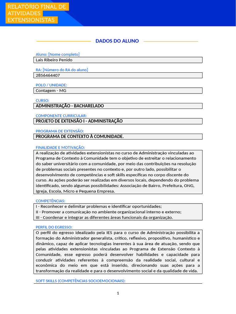 Projeto de Extensão em Administração UNOPAR | PDF | Criatividade | Inovação
