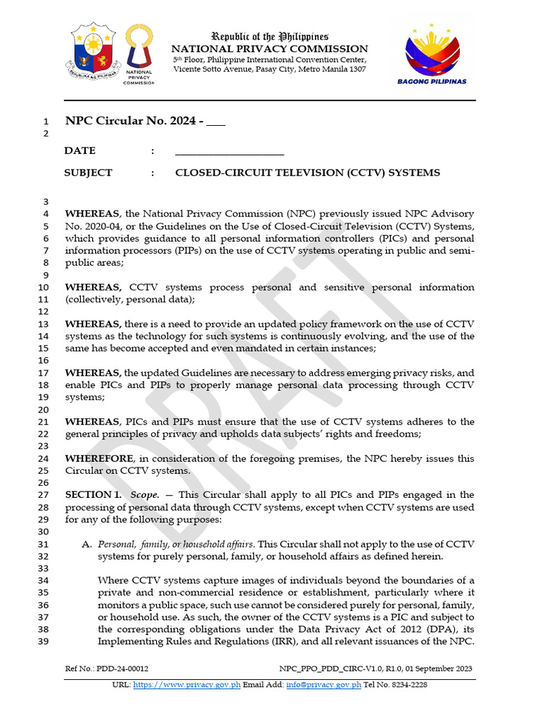Updated CCTV Guidelines in the Philippines | PDF | Closed Circuit ...