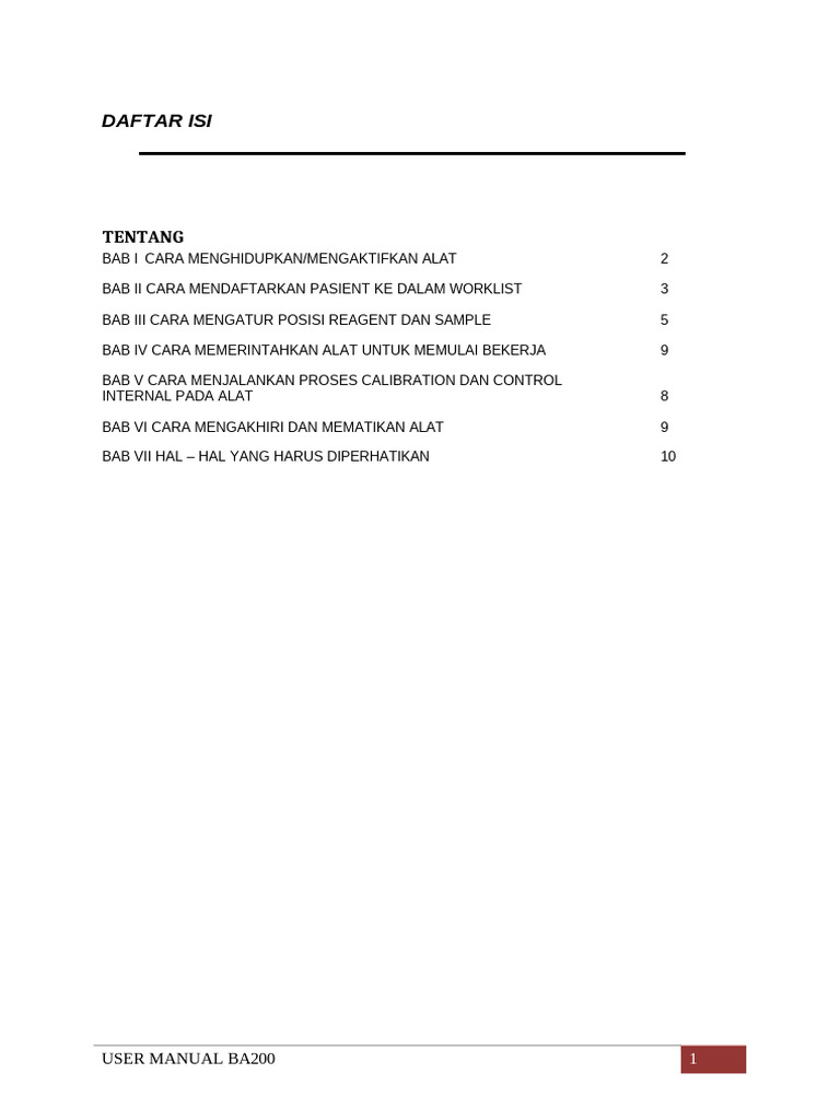 Panduan Lengkap Penggunaan Alat BA200 | PDF