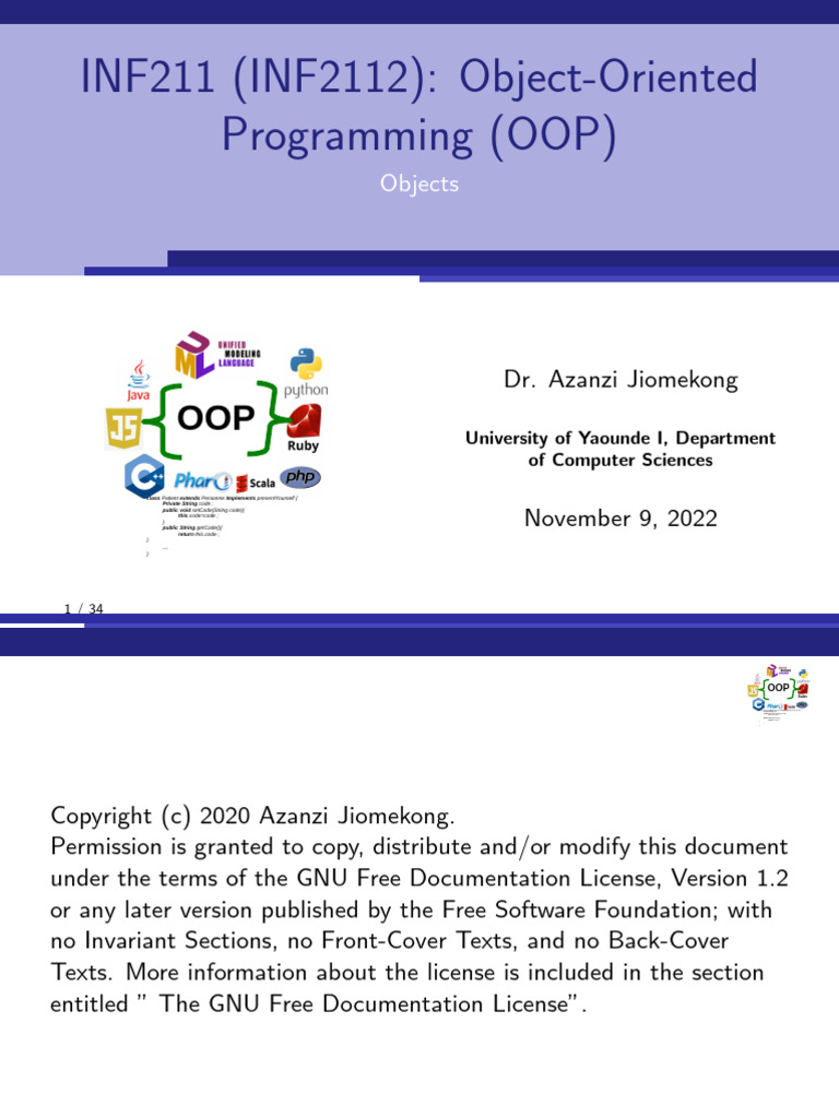 4 Object | PDF | Class (Computer Programming) | Object Oriented Programming