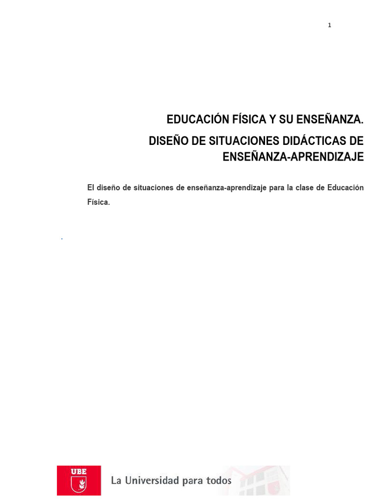 Diseño Didáctico en Educación Física | PDF | Plan de estudios ...