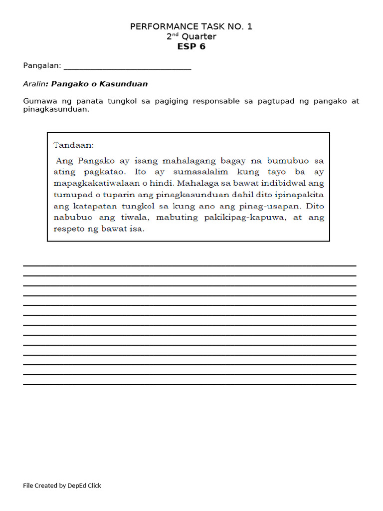 Esp6 Ptask1 Q2 | PDF