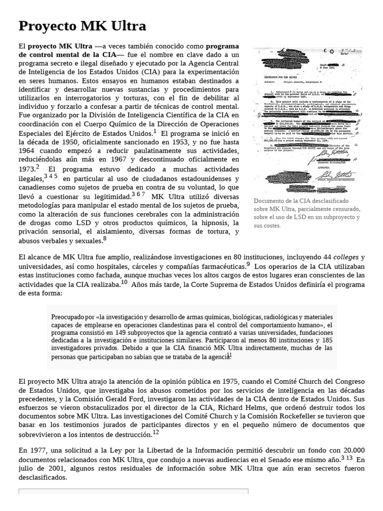 Proyecto_MK_Ultra | PDF | Agencia Central de Inteligencia