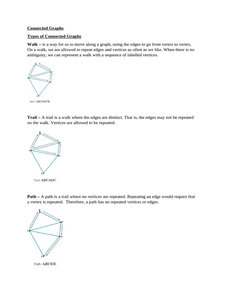 3.4 Connected Graphs Notes | PDF | Teaching Methods & Materials ...