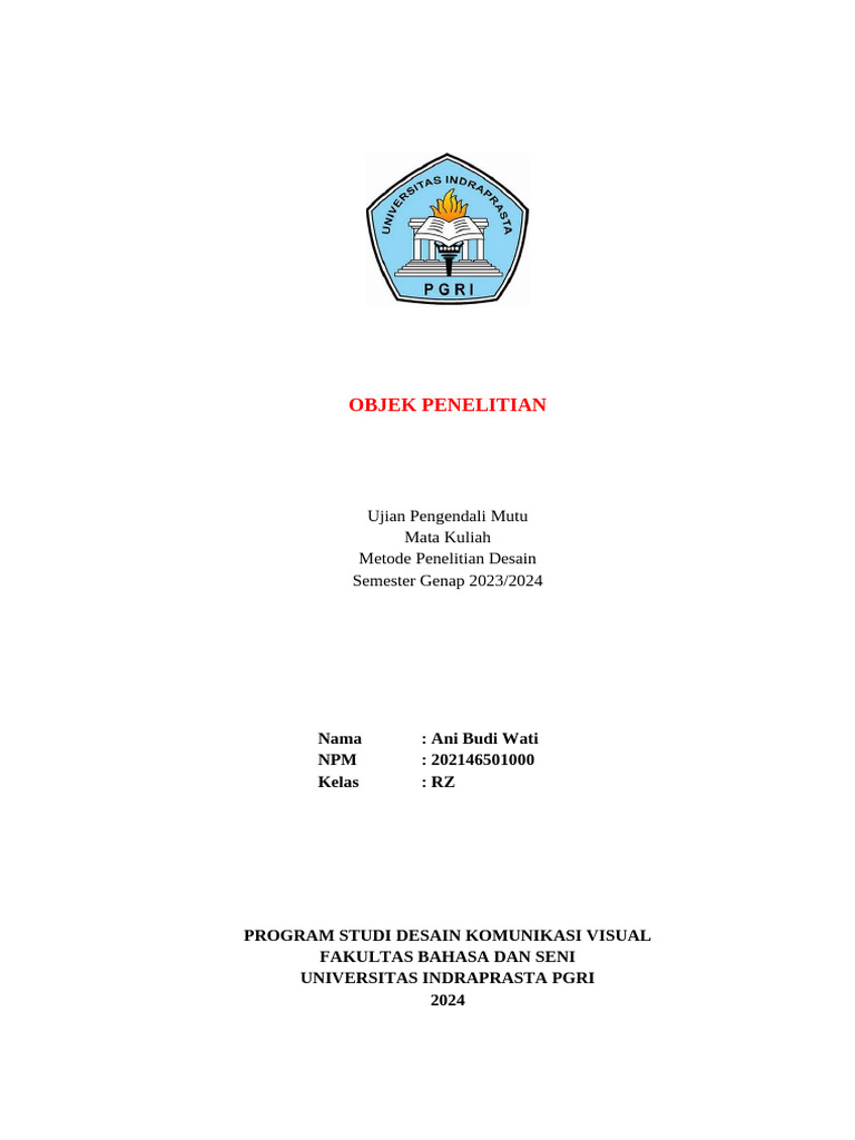Perancangan - Template - Penulisan UPM - Genap 23-24 | PDF