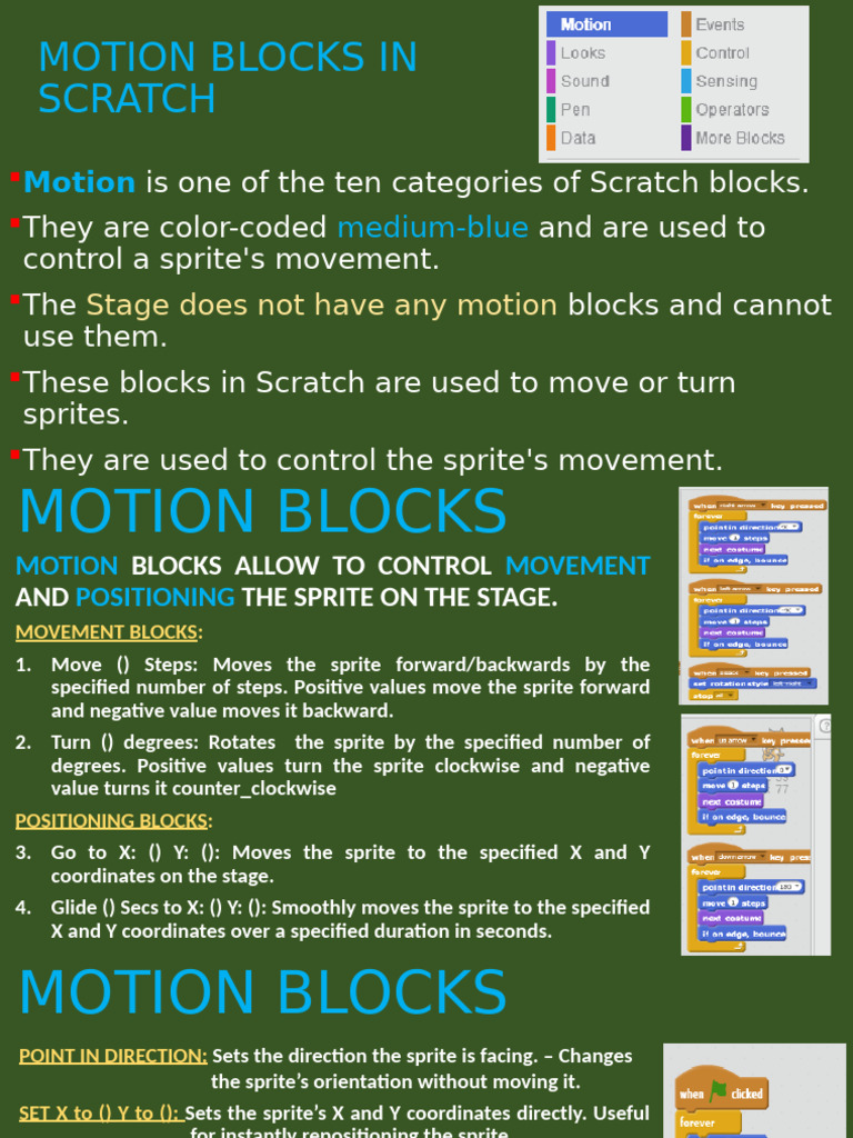 2 Motion Blocks in Scratch | PDF