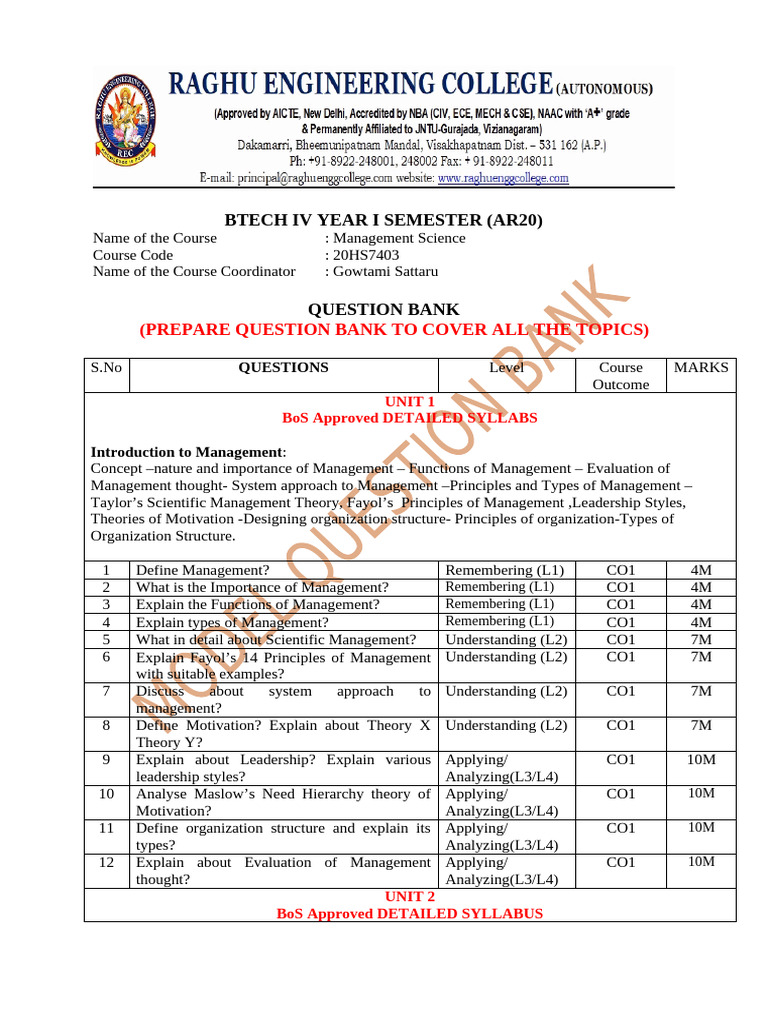 MS Rec Question Bank | PDF | Business | Business Economics