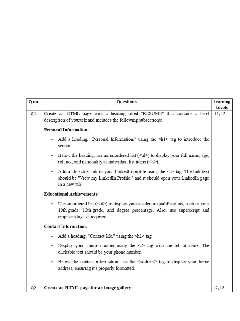 CSW1_Assignment_HTML | PDF | Html Element | Hyperlink