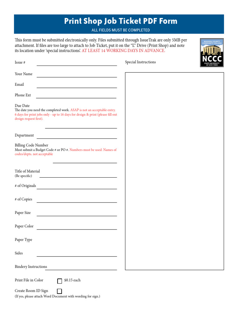 Print Shop Job Ticket PDF | PDF