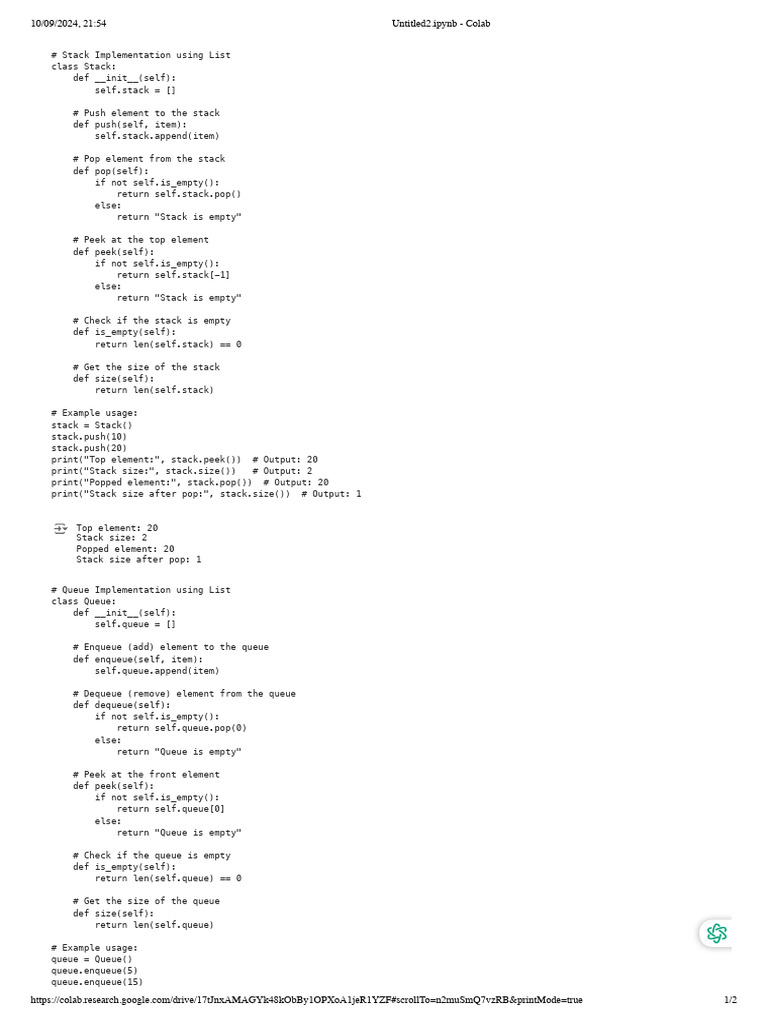 Untitled2.ipynb - Colab-Exp2 | PDF | Queue (Abstract Data Type) | C++