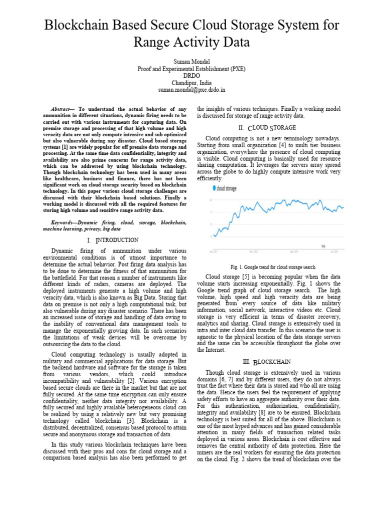 Block Chain Based Secure Storage System For Range Activity Data | PDF ...