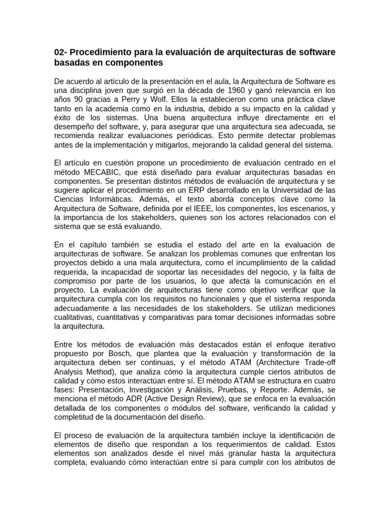 02 - Procedimiento para La Evaluación de Arquitecturas de Software ...