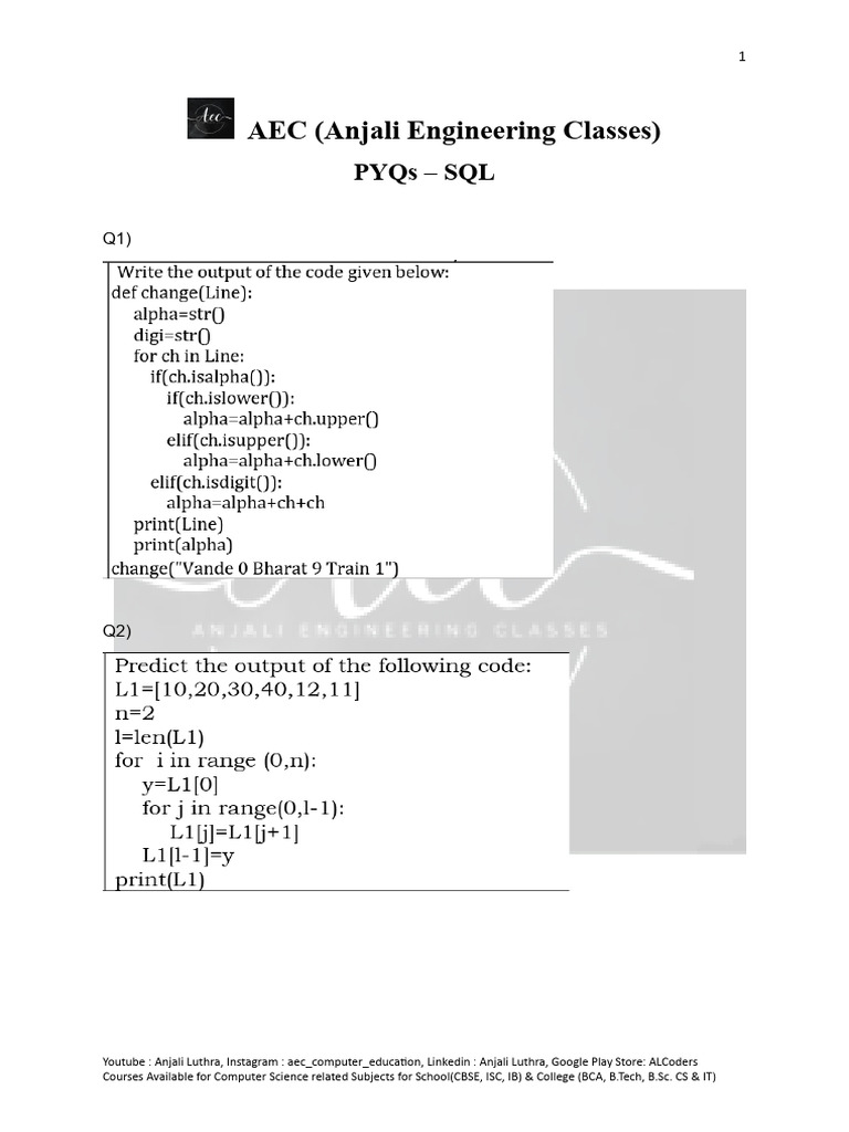 Python Output Questions | PDF | Qualifications | Educational Stages