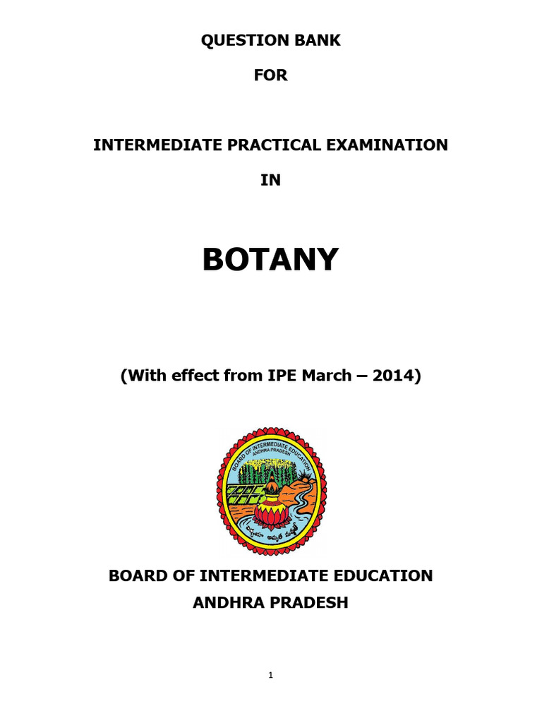 Botany Practical Exam Question Bank | PDF | Botany | Branches Of Botany