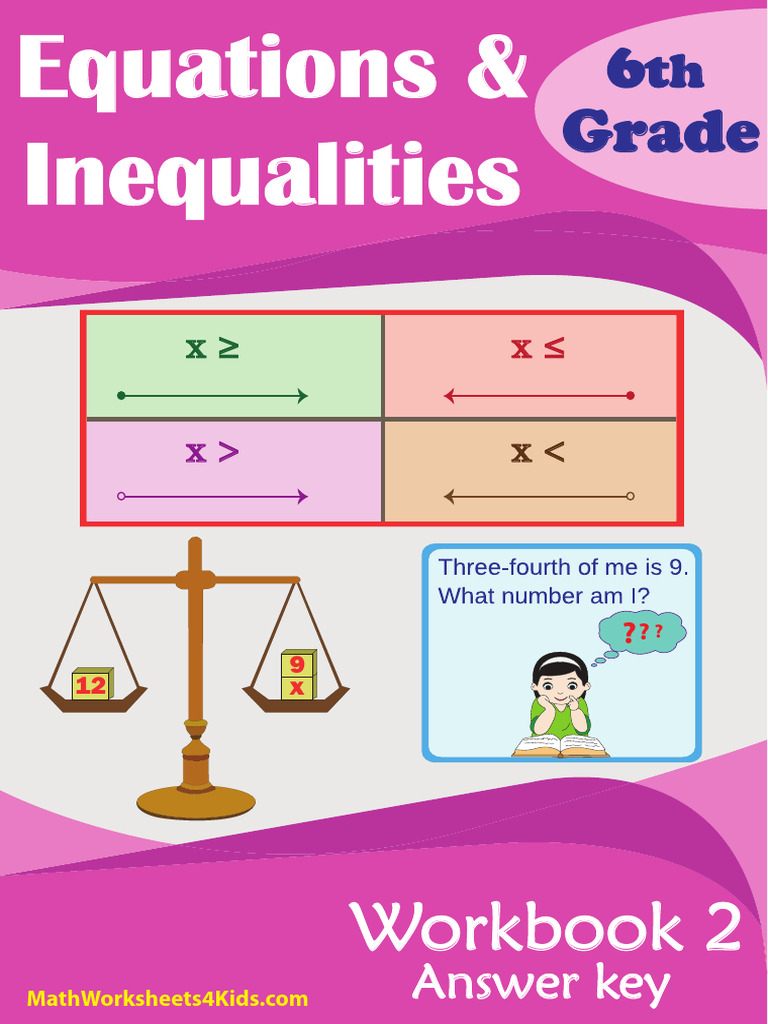 6th Grade Equations & Inequalities Workbook | PDF | Inequality ...