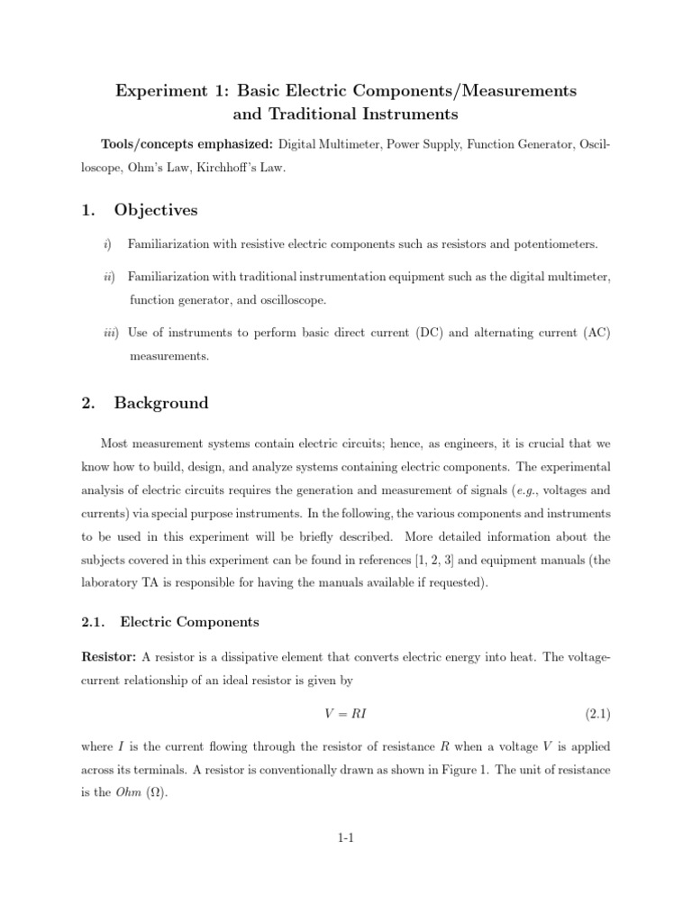 MeasurementLabManual 1 1 | PDF | Operational Amplifier | Resistor