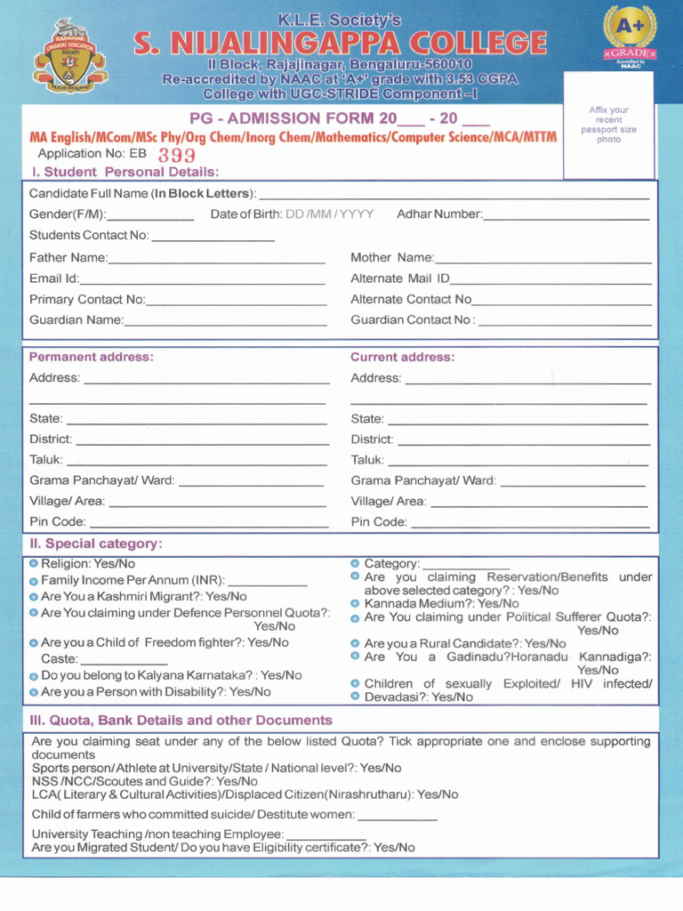 New PG Application | PDF