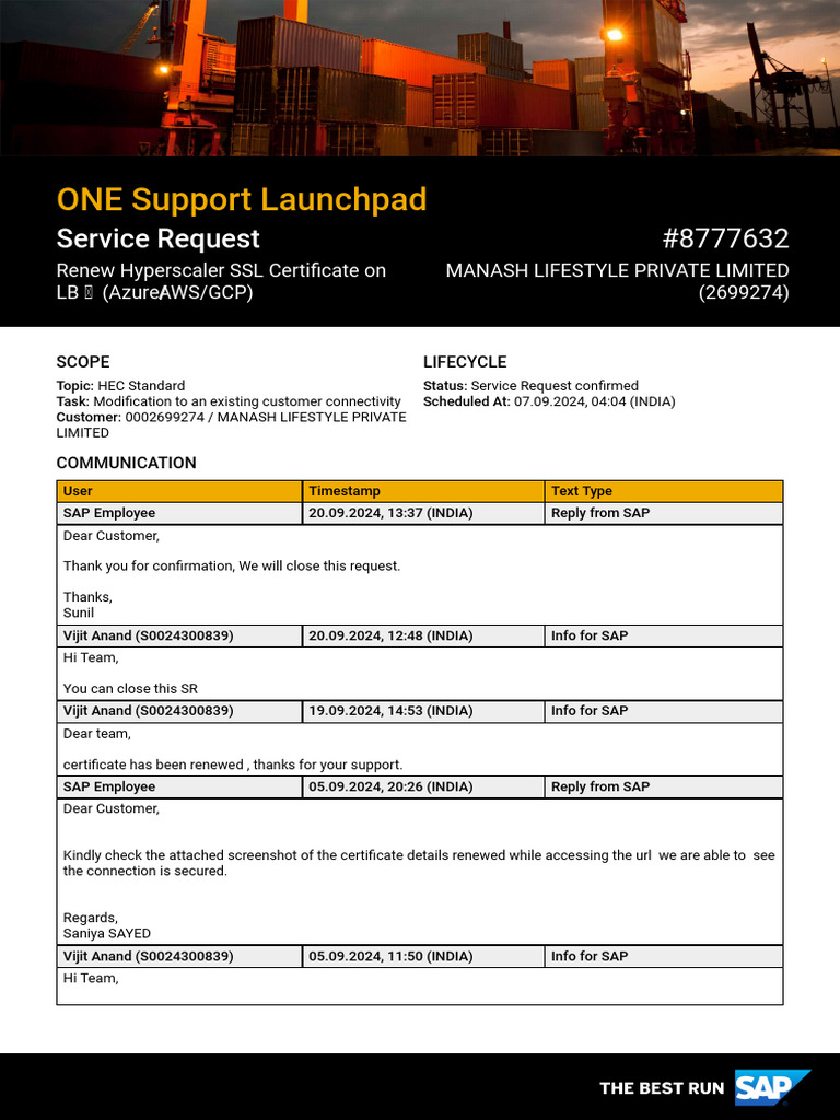 Service Request - Id 000000008777632 | PDF | Transport Layer Security ...